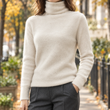 Alma-Lane Turtleneck Sweater - Beige