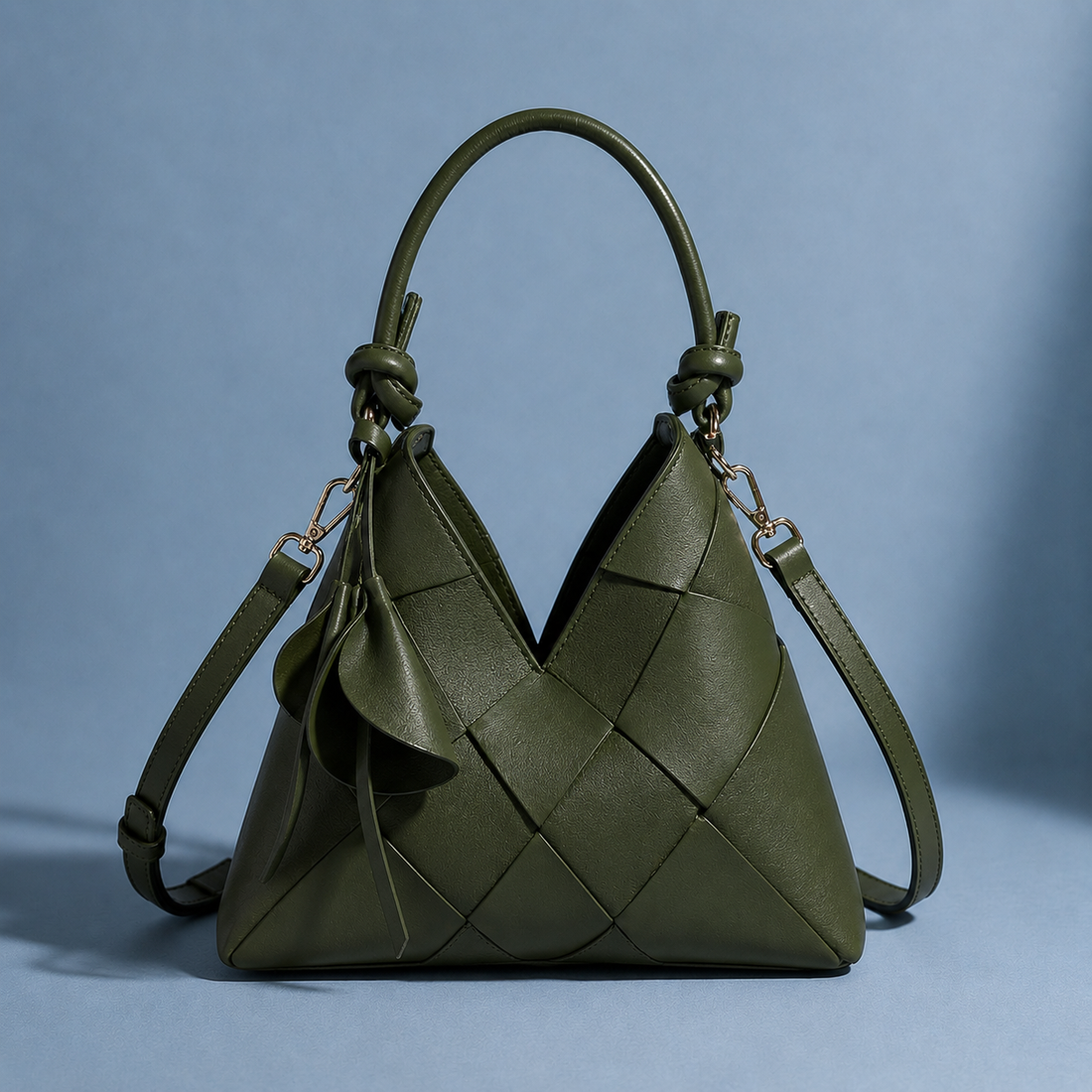Benedetti Woven Shoulder Bag - Forest Green
