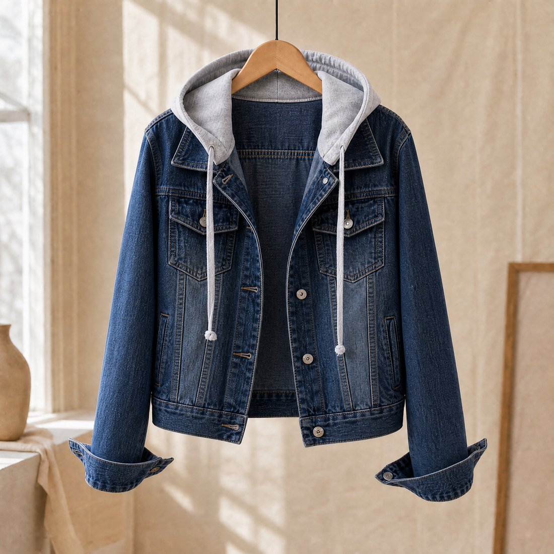Georgia-Grace Hooded Jacket - Dark Blue