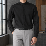 Martin Stand Collar Shirt - Black