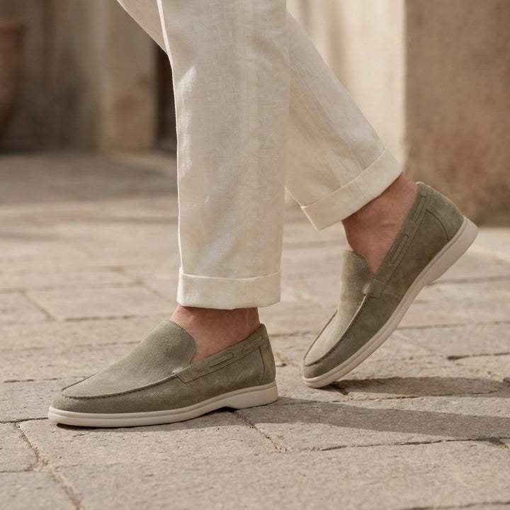 Vittorio Suede Loafers - Olive Green
