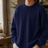 Marco Cable Knit Sweater - Navy Blue