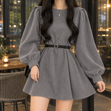 Halcyon-Eve A-Line Dress - Gray Free