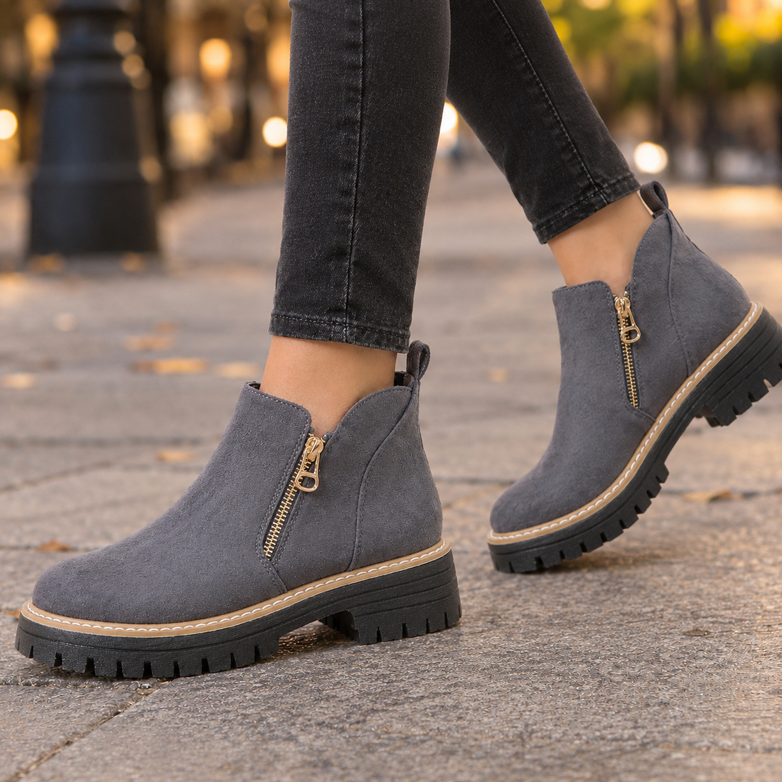 Piccini Side Zip Boots - Gray
