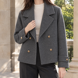 Portia-Faye Double-Breasted Jacket - Dark Gray