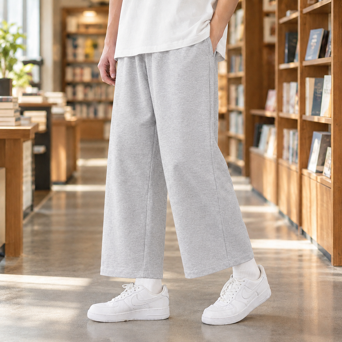 Valerian Wide Leg Pants - Light Gray
