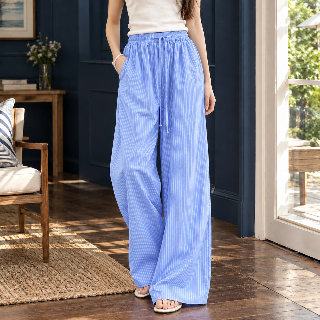 Mariella-Grace Wide-Leg Pants - Blue