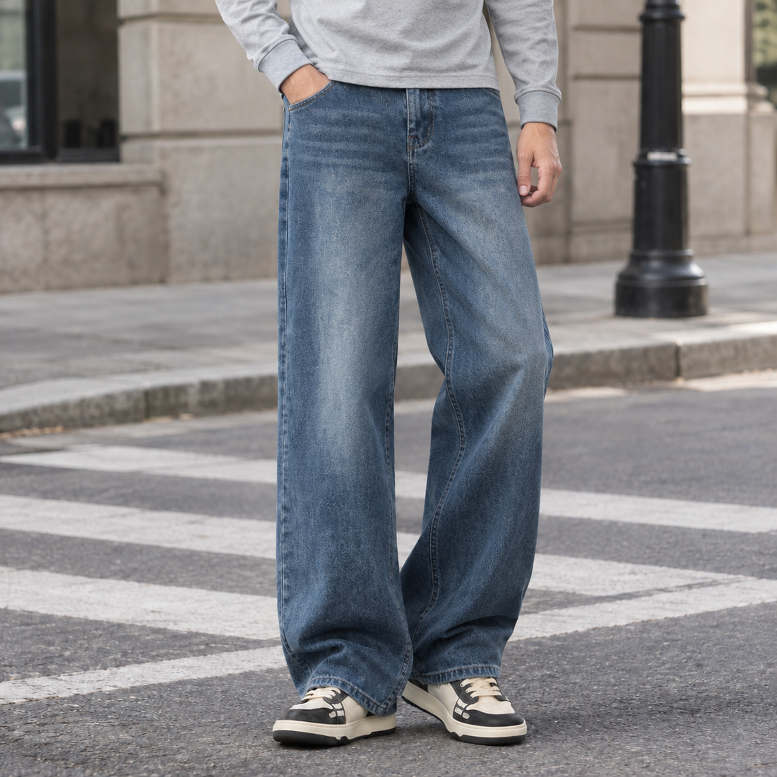 Wyatt Wide Leg Jeans - Vintage Blue