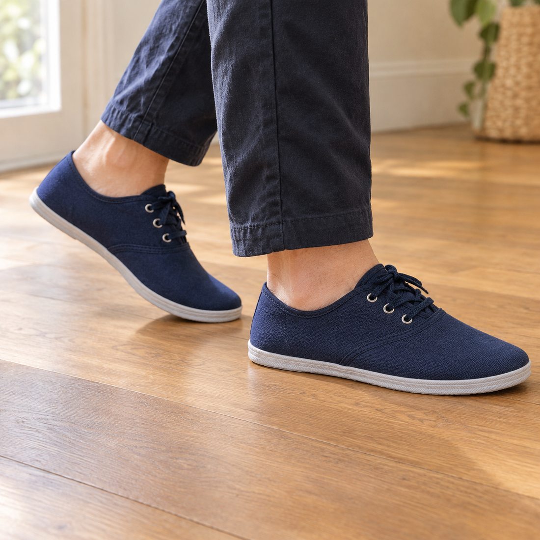 Lecco Canvas Sneakers - Blue Shoelaces