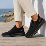 Santoro Knit Sneakers - Black/Red