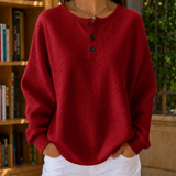 Annabel-Louise Waffle Sweater - Red