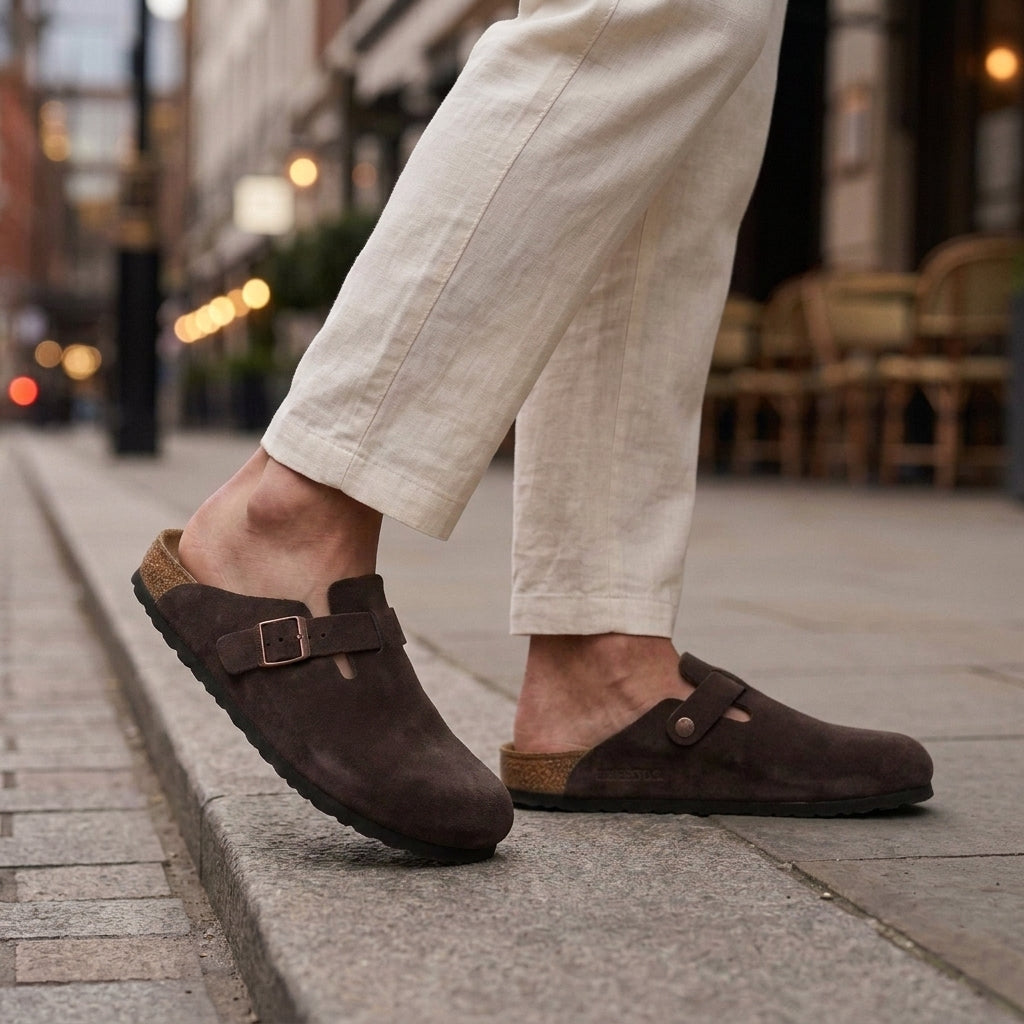 Lorenzo Suede Mules - Brown