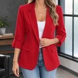 Hannah-Eve Tailored Blazer - Red