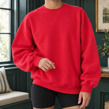 Anthony Oversized Sweatshirt - Round Neck Red