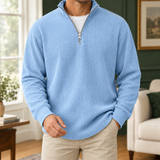 Blake Ribbed Pullover - Light Blue