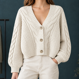 Pippa-Hope Cable Cardigan - Off-white
