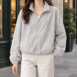 Eva-Eve Relaxed Zip Jacket - Light Gray