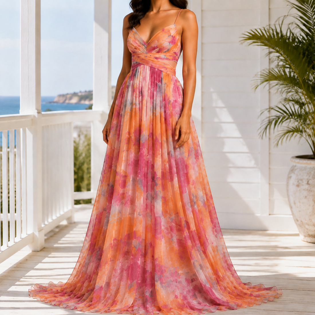 Bianca-Kate Floral Maxi Dress - Orange