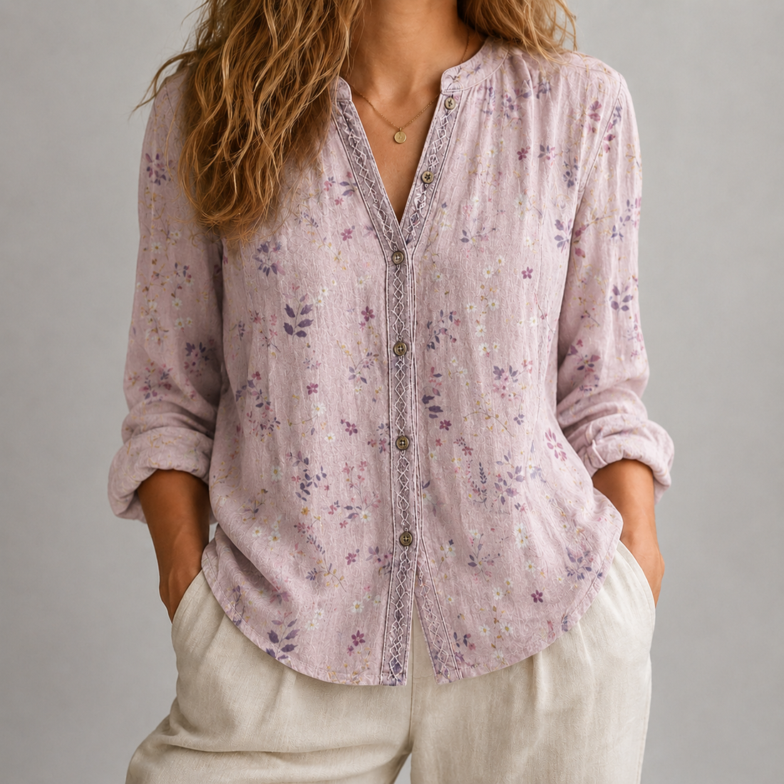 Willa Botanical Blouse - Pink