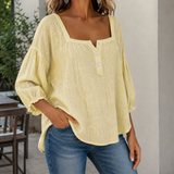Valencia Square Neck Blouse - Yellow