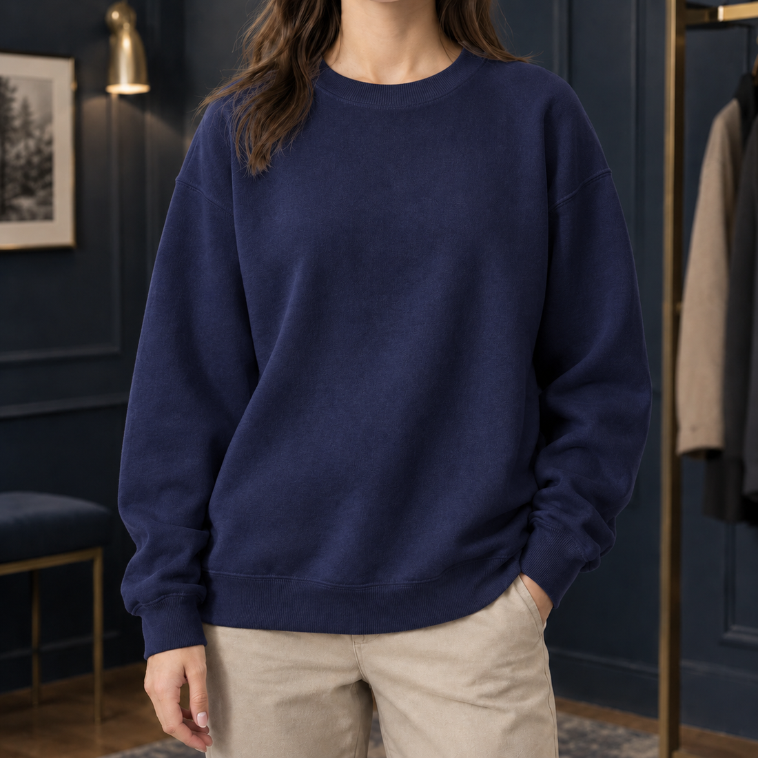 Candela Crewneck Sweater - Navy Blue