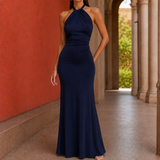 Odette-Rae Halter Maxi Dress - Navy