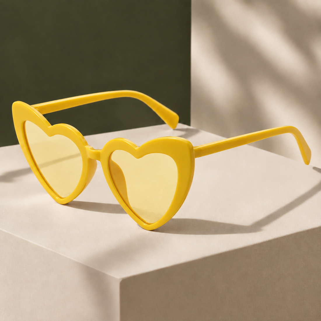 Valentine Heart Sunglasses - Yellow
