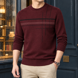 Brendan Geometric Knit Sweater - Red