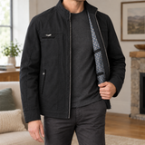 Dorian Stand Collar Jacket - Black
