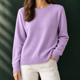 Nicole-Pearl Cashmere Sweater - Cherry Blossom Purple