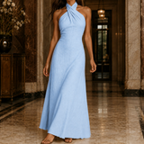 Apolline Halter Maxi Dress - Sky Blue