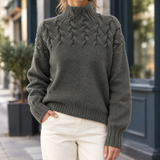 Paloma-Marie Cable Knit Sweater - Gray