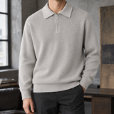 Douglas Half Zip Sweater - Pique Gray