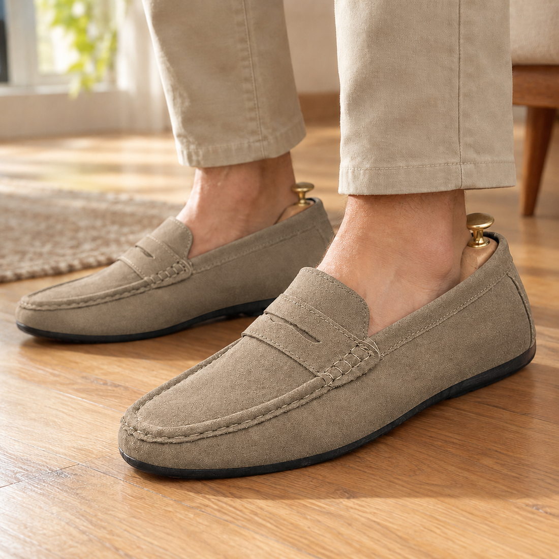 Veralli-Garda Penny Loafers - Khaki