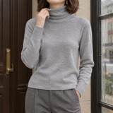 Arwen-Claire Wool Turtleneck Sweater - Gray