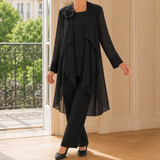 Mina-June Chiffon Pantsuit - Black