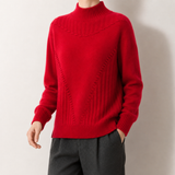 Wetherby Textured Knit Sweater - Cherry Red