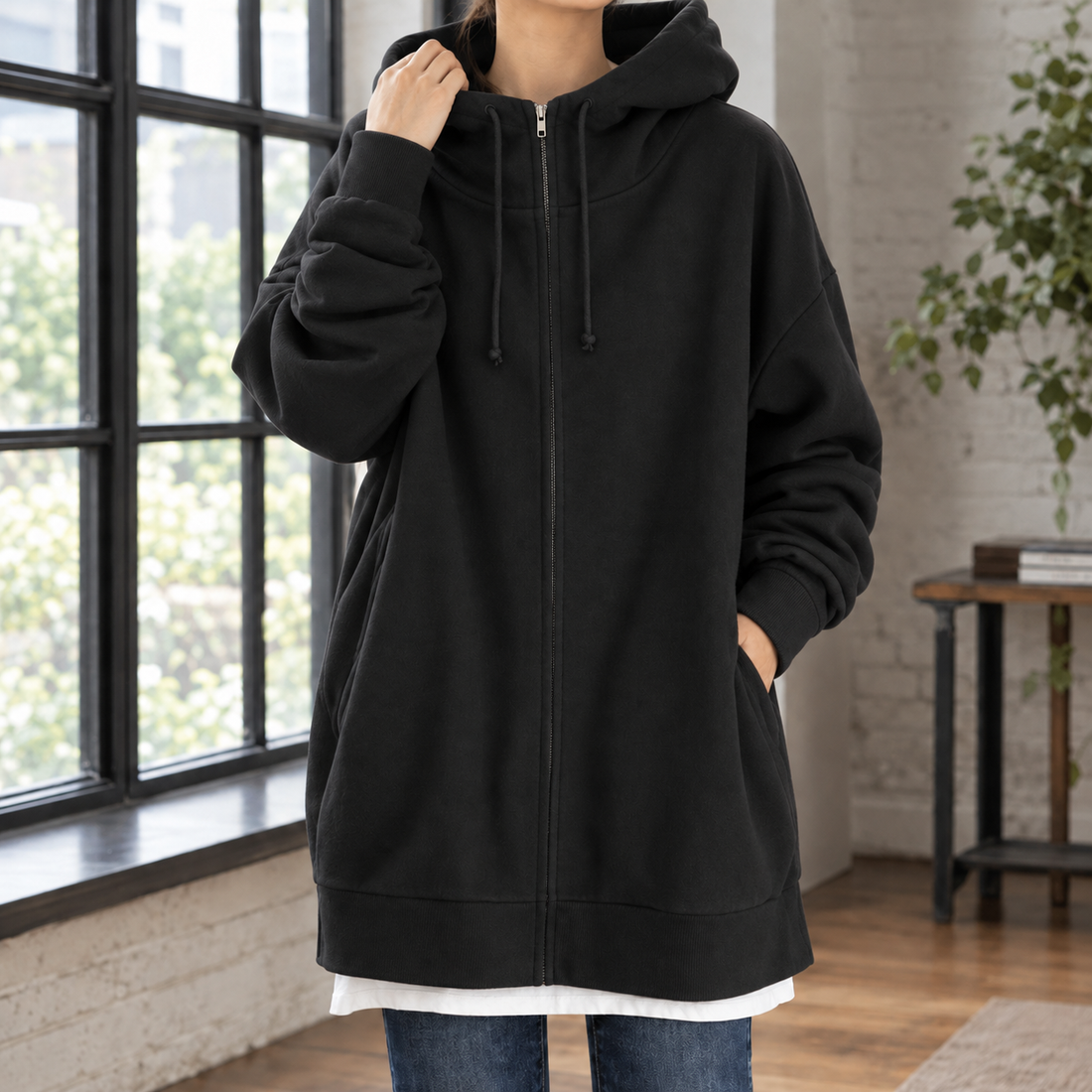 Isabeau-Eve Oversized Hoodie - Black