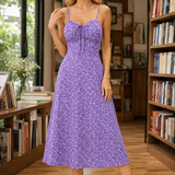Thomasina Floral Midi Dress - Purple