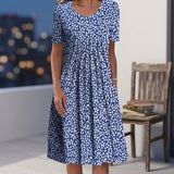 Celeste Gathered Dress - Light Blue