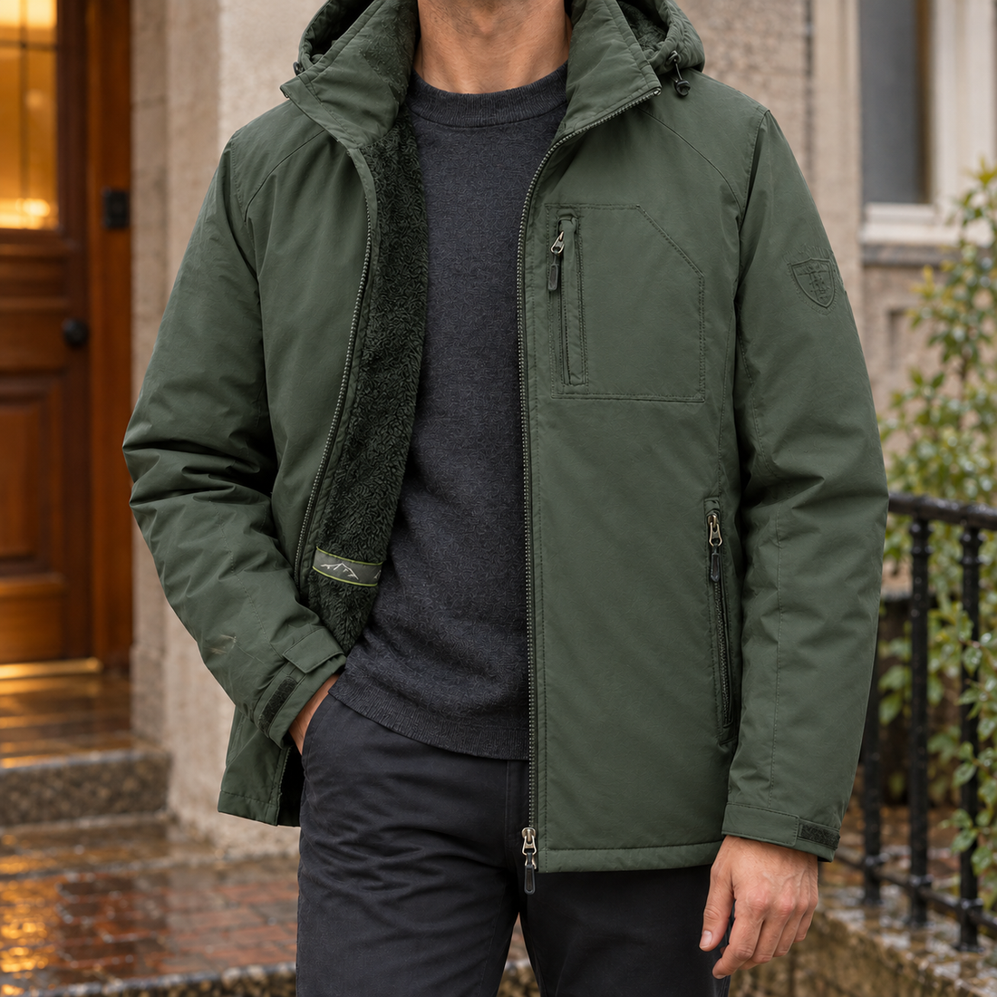 Blake Fleece Jacket - Military Green