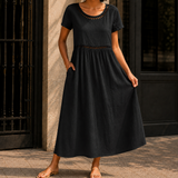 Valentina-Claire Empire Dress - Black