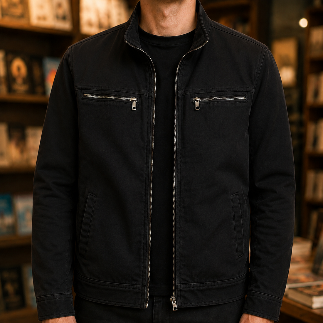 Knox Stand Collar Jacket - Black