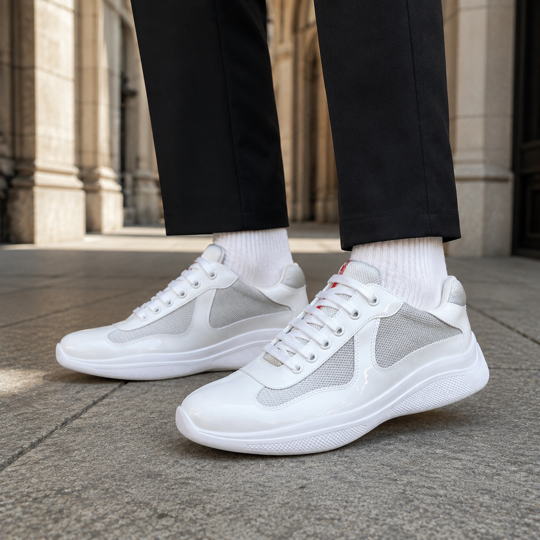 Negroni Leather Sneakers - White And Silver