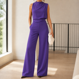 Dahlia-Louise Wide-Leg Jumpsuit - Purple