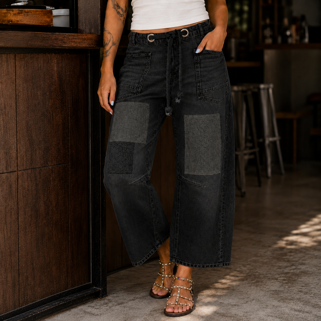 Anouk-Kate Patchwork Jeans - Black