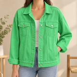Nicolette Denim Overshirt - Green