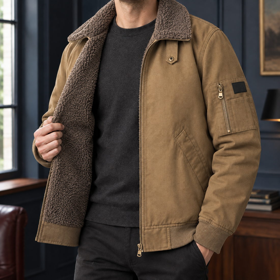 Marco Bomber Jacket - Camel