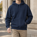 Mathias Drawstring Hoodie - Navy