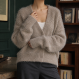 Raven-June Soft Knit Cardigan - Khaki